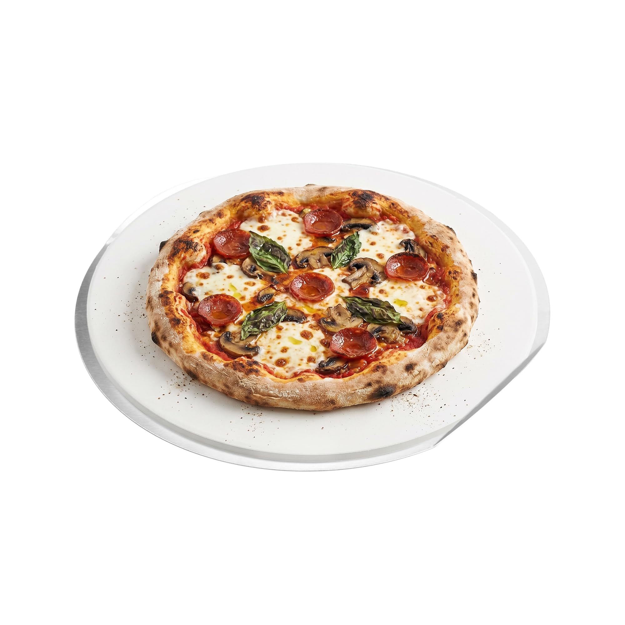 Amig – Kit pour pizza au barbecue – Pierre en cordiérite et plaque en aluminium – Diamètre de la pierre 33 cm – Diamètre de la plaque 31,5 cm – Compatible four et barbecue – Mod. AM27