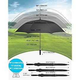 Gonex 72 Inch Oversize Extra Large Golf Umbrella, Automatic Open Travel Rain Umbrella with Windproof Water Resistant Double Canopy, Outdoor Vented Umbrellas for Family Doorman with UV Protection, Black