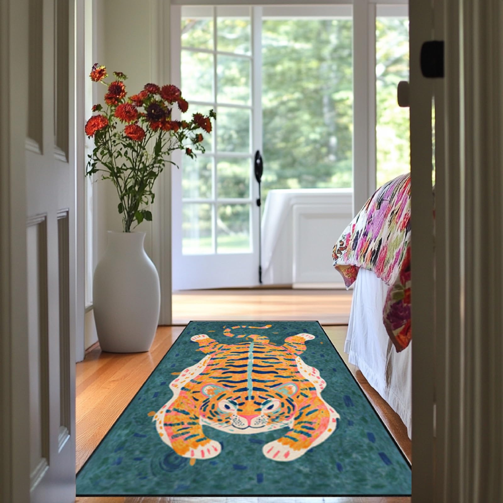 Amazon.com: UUYDFH Blue Tiger Rug Washable Tibetan Tiger Area Rugs