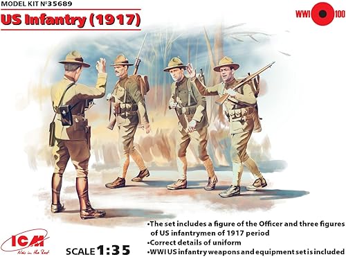 Miniatura 2 de ICM 35689 Figuras militares de plástico Modelos Infantería de Estados Unidos (1917) (4 Figuras) - Escala 1:35