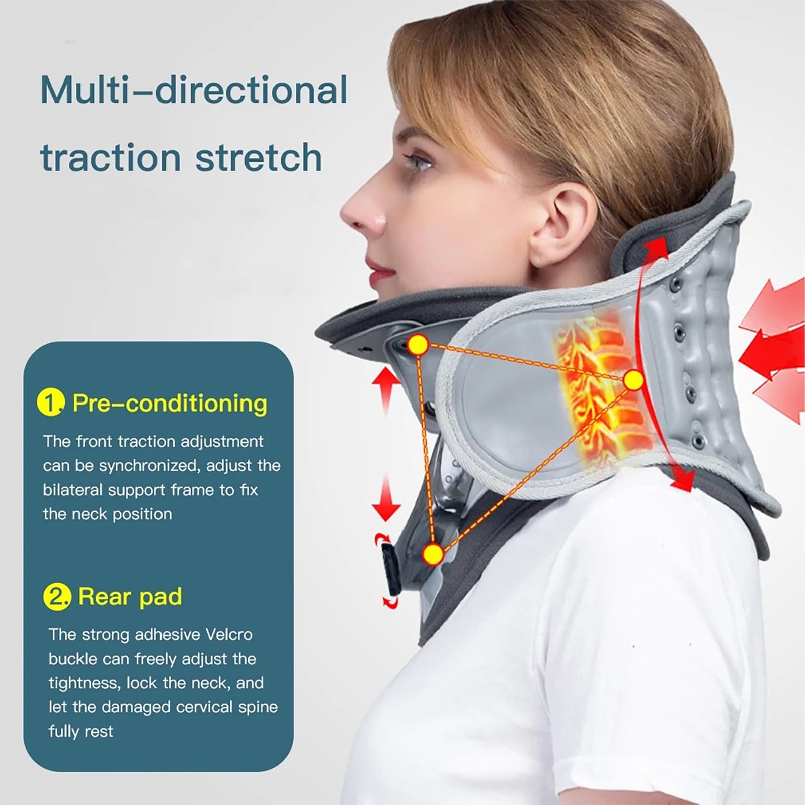 NEWFUN Cervical Traction, Appareil de Traction Cervicale, élimine les Tensions dans la Nuque, Stabilise et Soulage la Pression Sur la Colonne Cervicale, Convient aux Hommes et aux Femmes