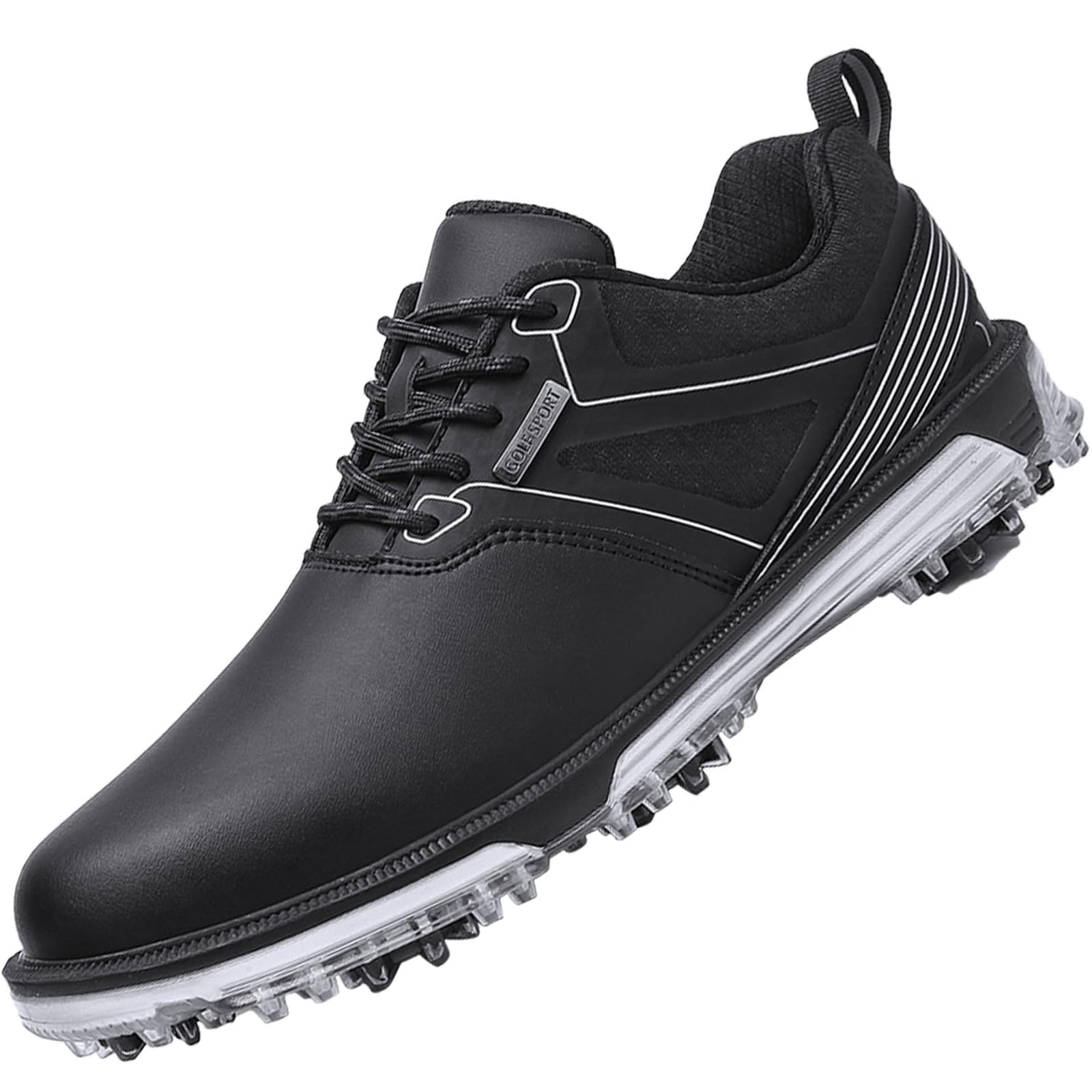 ULTIANT Men's Golf Shoes Fixed Nailless Sole Waterproof Lightweight No-Slip Walking Shoes Size7.5-13