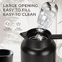 Vista 5 de Paquete de 2 jarras térmicas de café de 49 onzas y botella de agua aislada de 15 onzas, jarras térmicas al vacío de acero inoxidable y botella