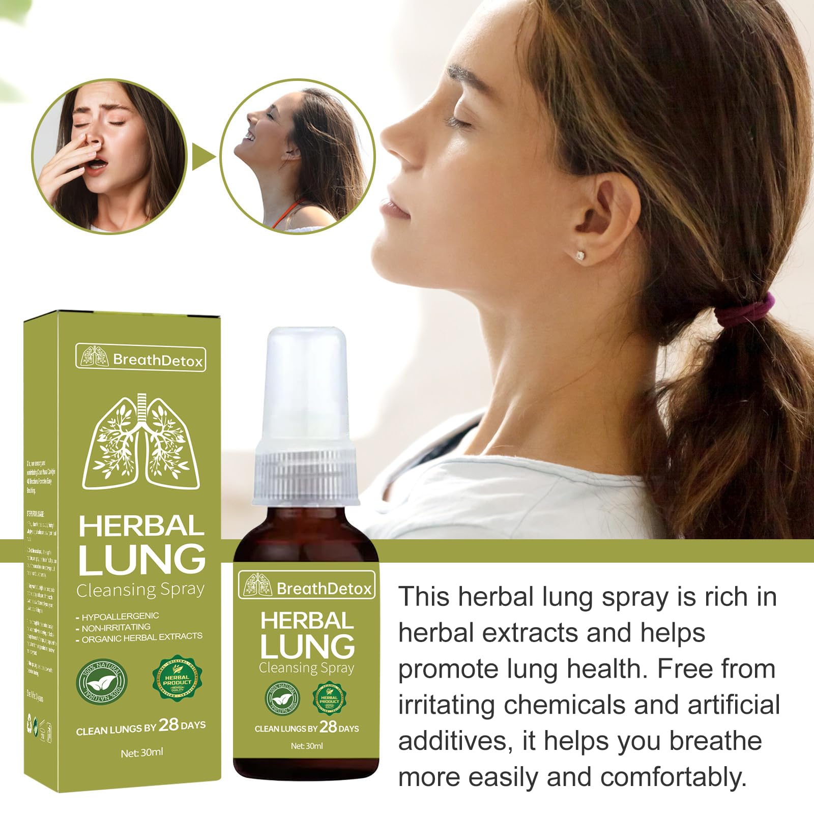 2026 Lungenreinigungsspray, Atemspray für Lungenreinigung, Herbal Lung Cleansing Spray, Natürliche Inhaltsstoffe, Sanft und Reizfrei, für Männer und Frauen (Color 4)