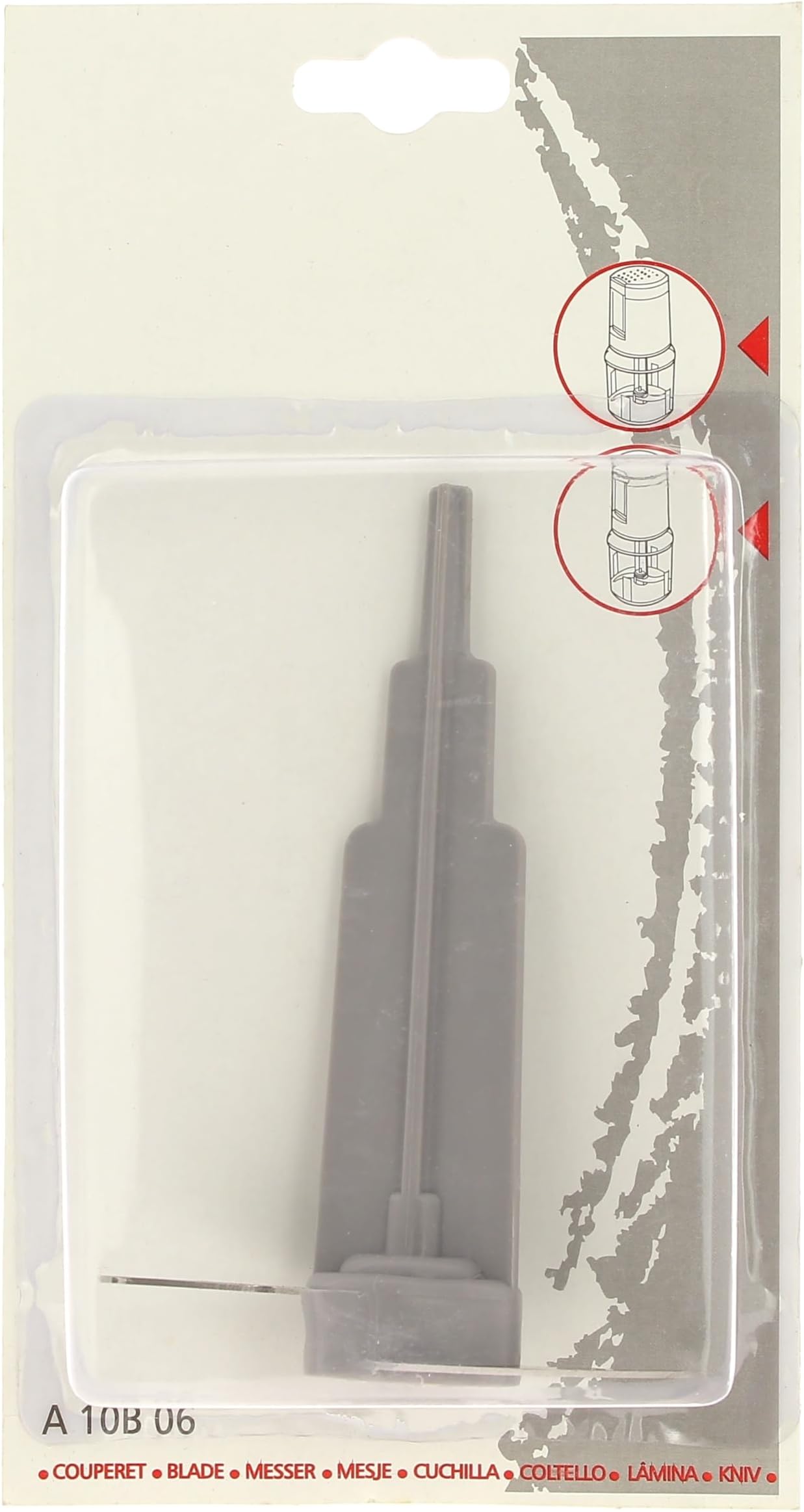 Moulinex Grey Multi Moulinette Knife, 1 piece, Silver metal blade, Ergonomic handle, 0.05 kg, Not dishwasher safe, For finely chopping condiments and herbs with Multimoulinette 094/T71