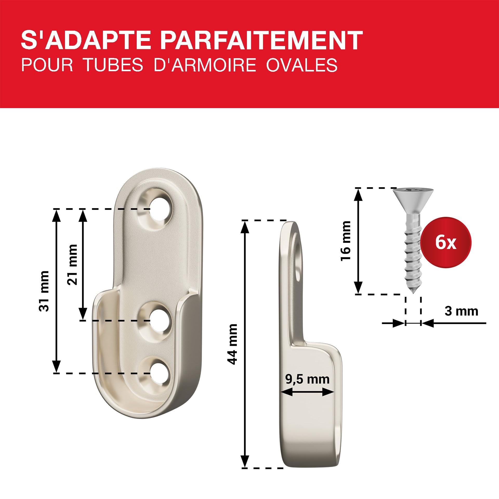 Tringle De Placard Extensible En Acier Inoxydable De 51 Cm à 80 Cm