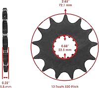 Vista 3 de Caltric Kit de cadena de transmisión y piñones de junta tórica roja compatible con Yamaha Raptor 660 Yfm660R Yfm-660R 2001-2005