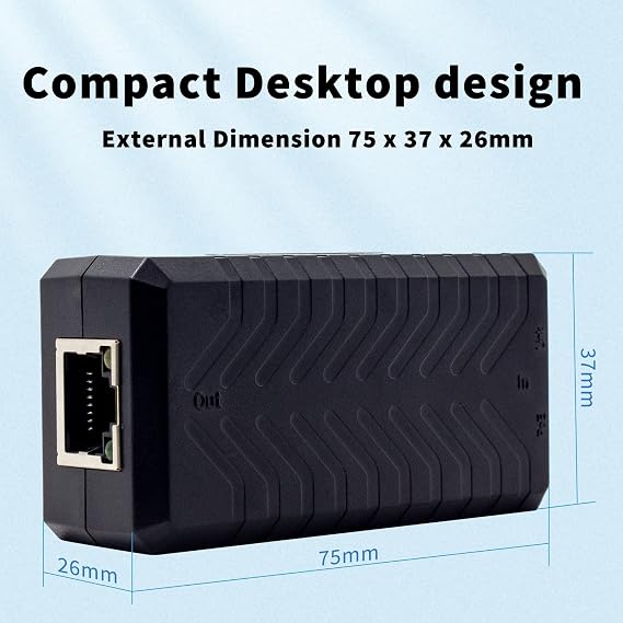 5-Pack PoE Extender Kit, 1-Channel Ethernet Passthrough Switch | 10/100Mbps Networks, IEEE 802.3af Compliant, Daisy Chaining up to 400 Meters, 3 Units in Series