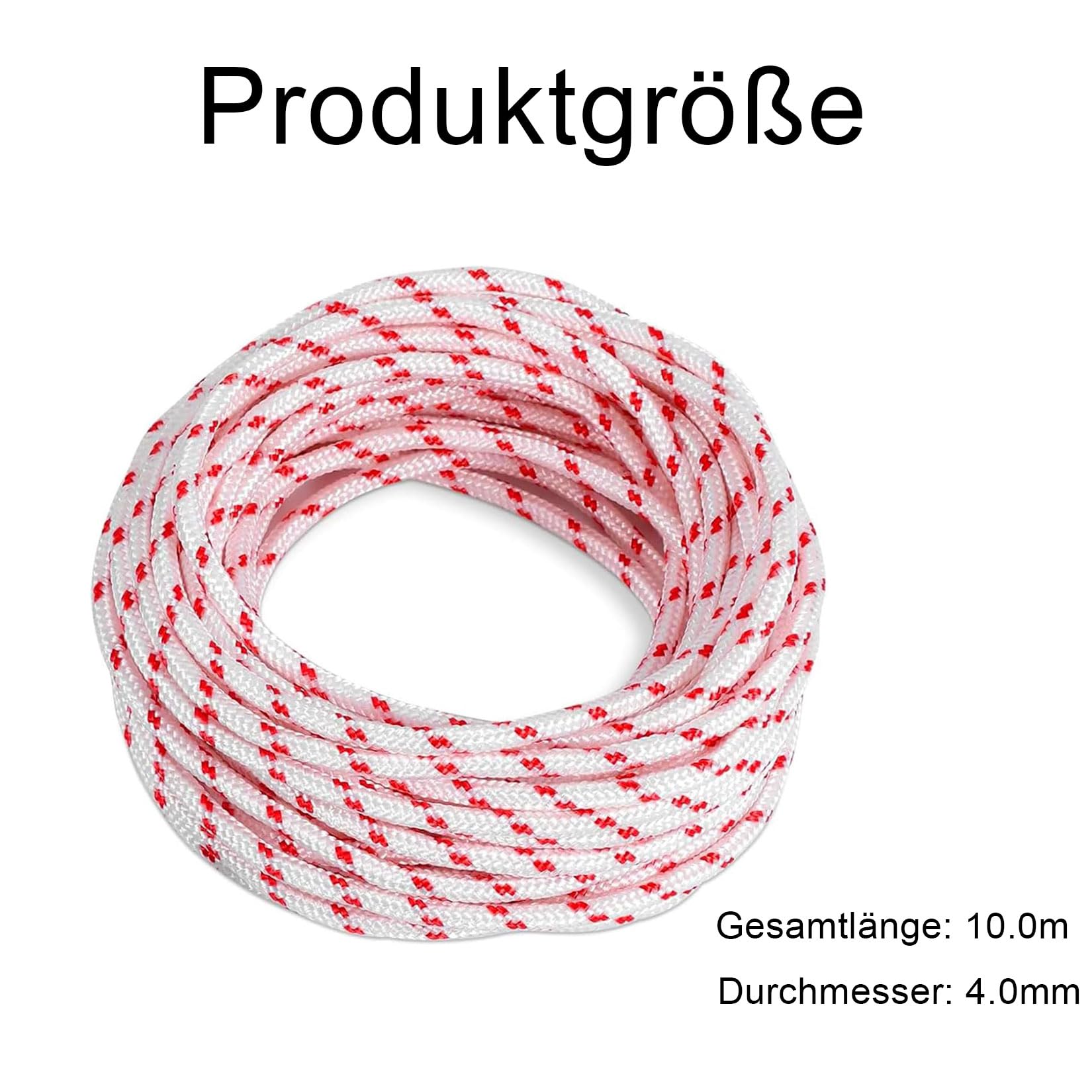 10 Meter 4.0mm Starterseil Rasenmäher, Seilzug Rasenmäher, Rasenmäher Seilzug, Hochwertige Seilzug Ersatzseil, Kompatibel mit Craftsman Husqvarna Stihl Kettensägen Trimmer - 3