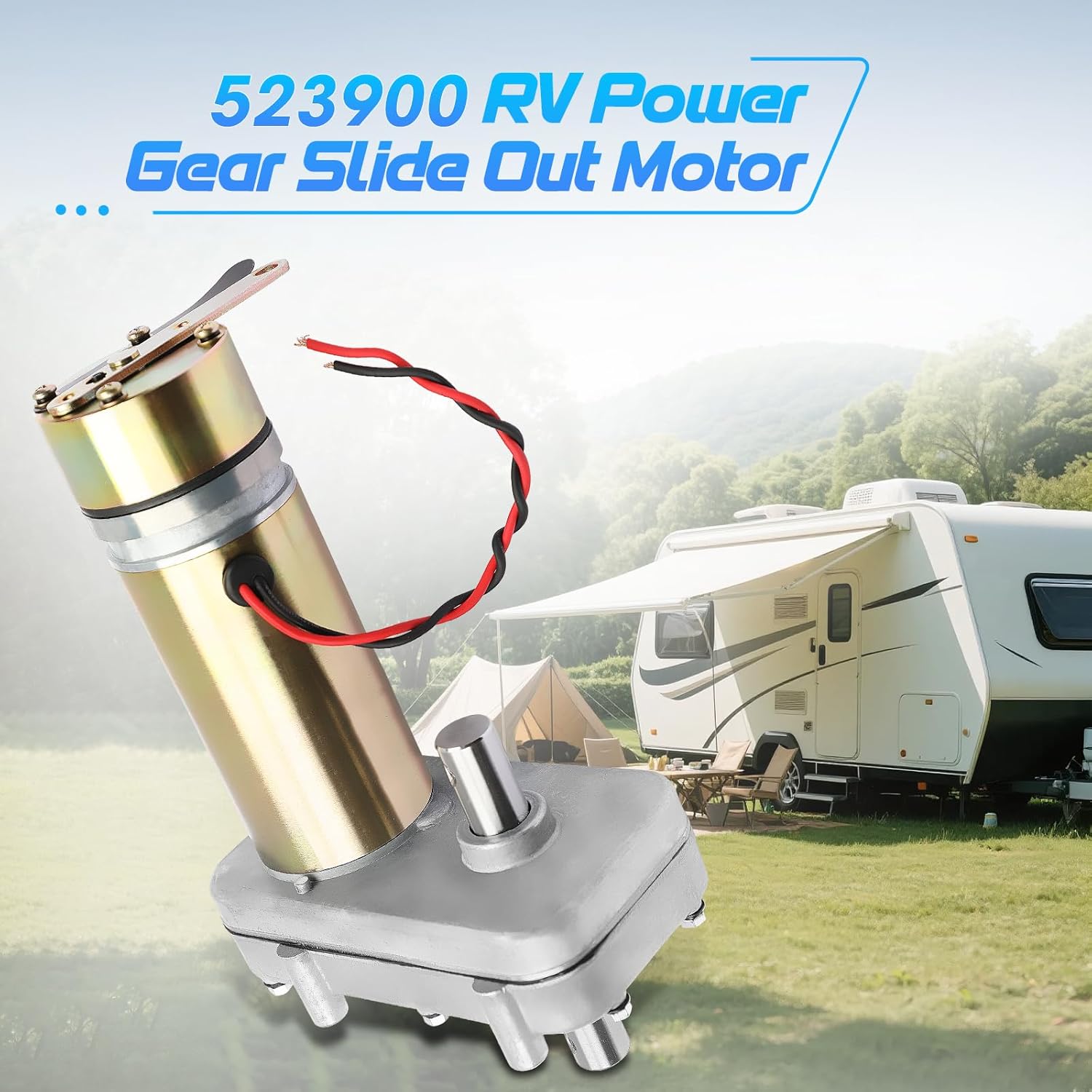 RV Power Gear Slide Out Motor, PN 523900 523143 523983 521976 Motorhome Replacement Gearbox Motor | in-Wall Dual Shaft, 131:1 Gear Ratio, 12V DC, Fit for Lippert | Fit for RV Caravans