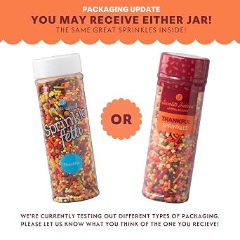 Sweets Indeed Sprinkles, Patriotic Edible Sprinkle Mix, Red Blue Gold, 4th of July, Perfect for Cake Decorations, Baking, Ice Cream, Cookies, Cupcake Topper For Birthday, Dairy Free, 4 ounces (Patriotic) (Thankful)