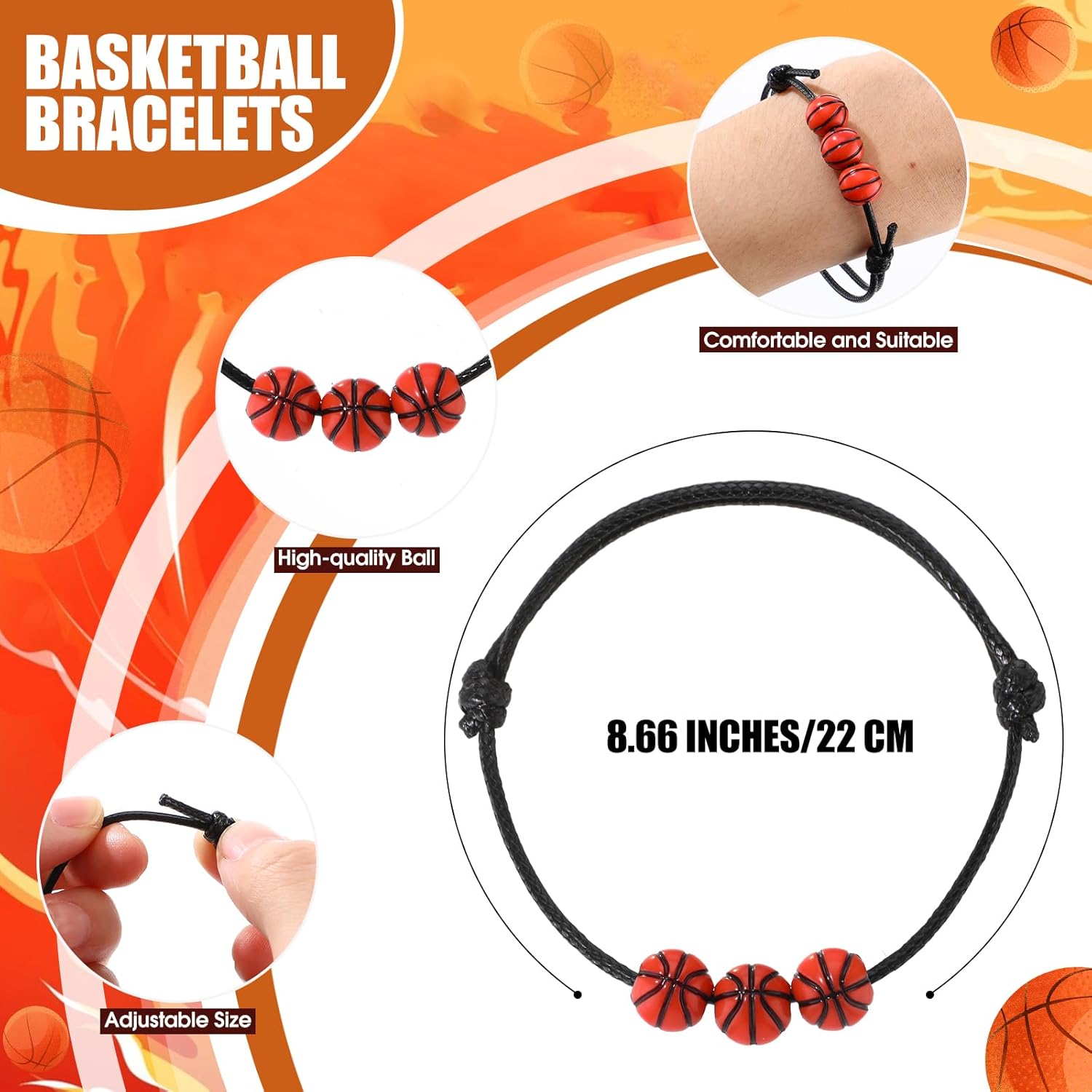 Foilswirl 36 Sets End of The Year Basketball Gifts Bulk Mini Stress Balls Basketball Bracelets Ball Inspirational Cards Sports Team Gifts Party Favors