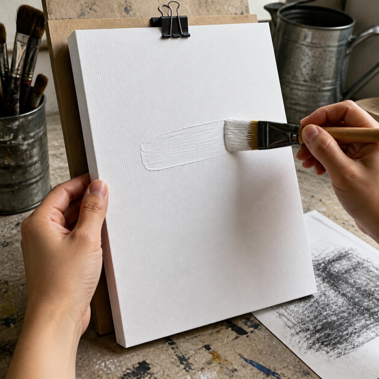 Papier à Peindre 600 g Texture Lin, Papier texturé 4K - 20 feuilles