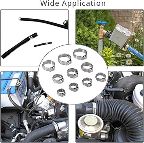 Miniatura 5 de Proster 200 abrazaderas de manguera sin paso de una sola oreja – Abrazaderas de oreja de acero inoxidable 304, clips de abrazadera de manguera,