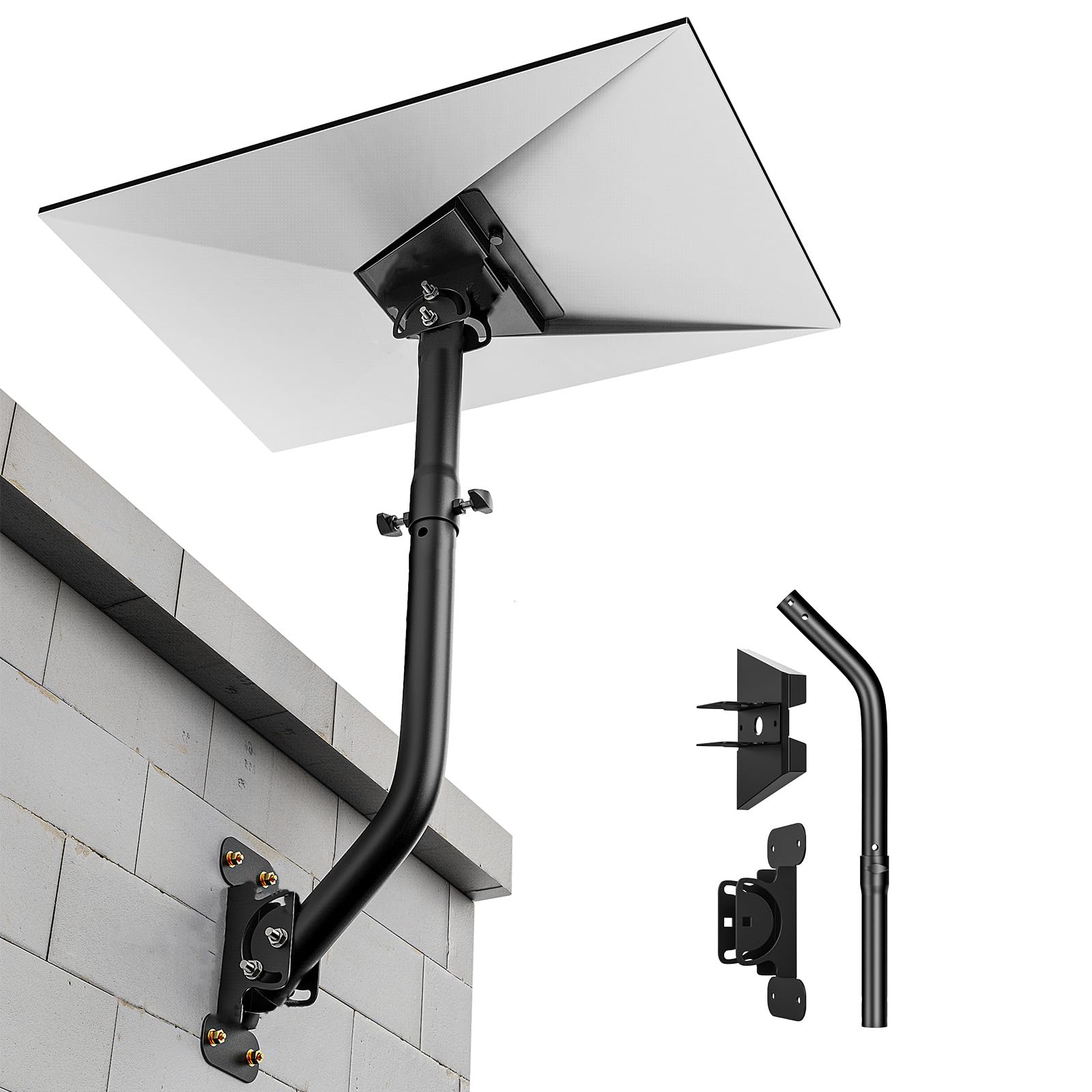 Support Starlink Gen 3 360° Ajustable V3 Support Mural Starlink Kit de Montage en Poteau Starlink Gen3 avec Adaptateur de Tuyau Starlink Gen 3 pour Kit Internet Starlink Gen3 Satellite