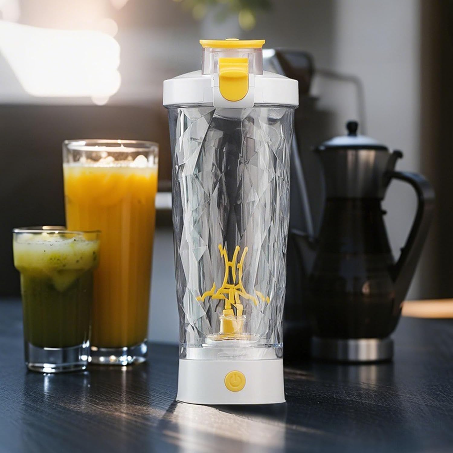 Electric Protein Shaker Bottle USB Rechargeable 650ml Mixing Cup 6500 RPM Automatic Mixing Cup for Protein Powder Smoothie Fitness Gym Sports Portable Leak Drink Blender