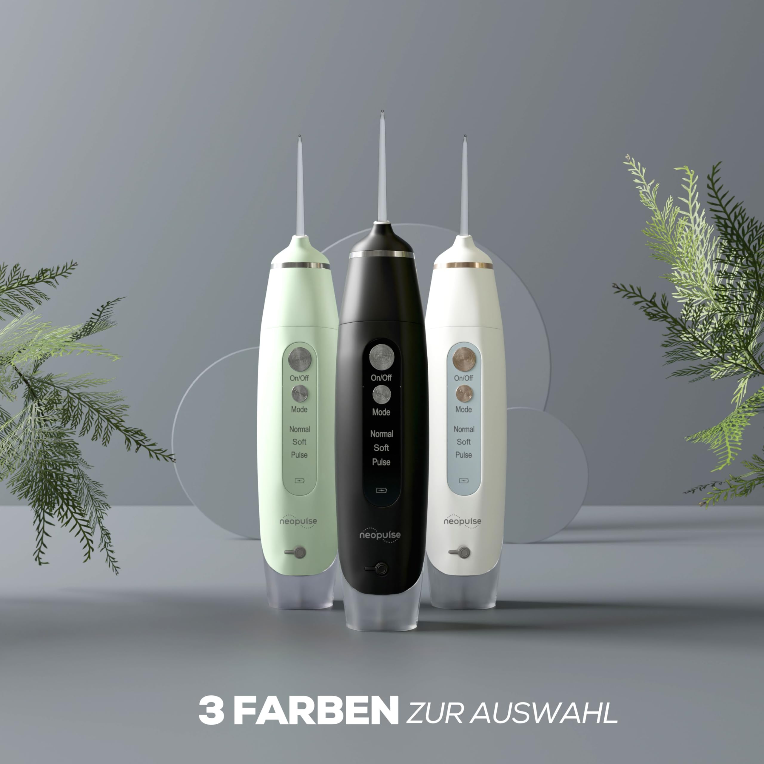 NEOPULSE MY FIRST® Munddusche – kabelloser elektrischer Wasserflosser – Zahnzwischenraumreiniger mit 3 Modi – USB wiederaufladbar – für Zahnzwischenräume, Zahnspangen & Implantate – Schwarz | 3 Modi – 4 Aufsätze – ideal für Anfänger & empfindliches Zahnfl