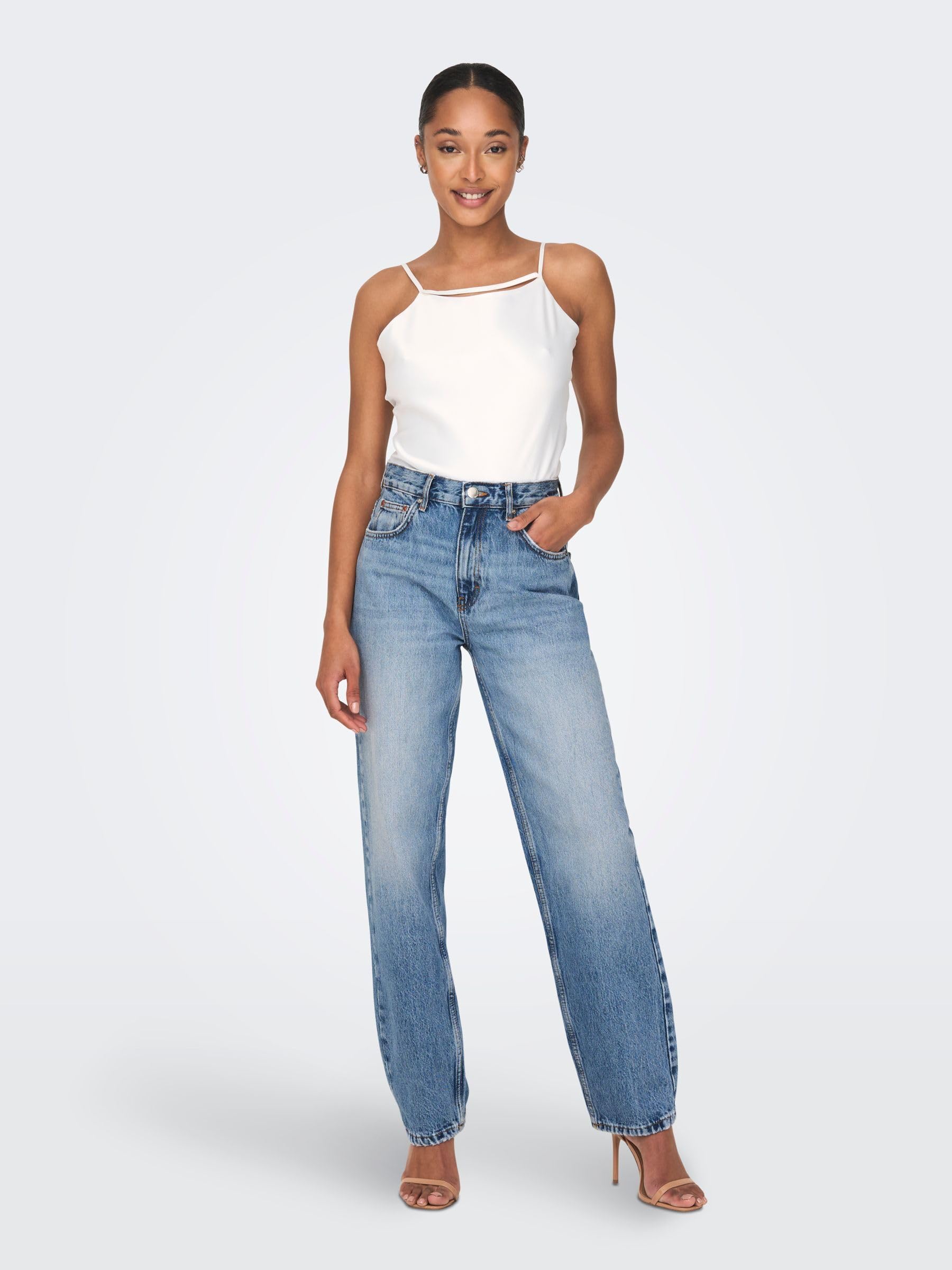 ONLY Female Straight-Fit Jeans ONLROBYN Hohe Taille Gerade geschnitten Jeans