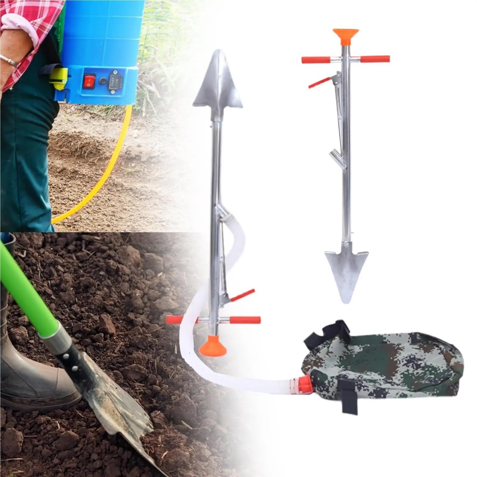 Strumenti per Semina Fertilizzante spruzzatore ferro zaino agricolo fertilizzante mais attrezzo manuale giardinaggio per alberi da frutto fattoria giardino Strumenti Agricoli(Without backpack)