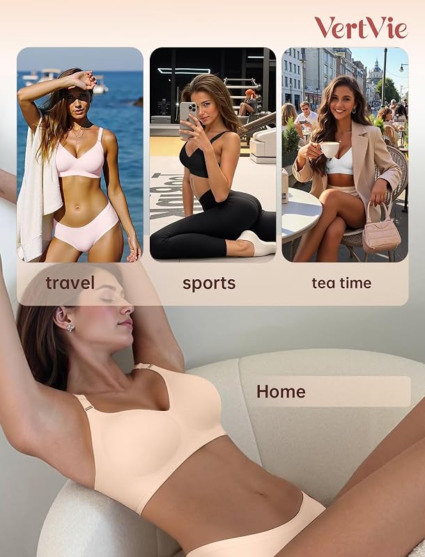 Vertvie Jelly Bra No Underwire Seamless Push – Everyday under-clothes bra