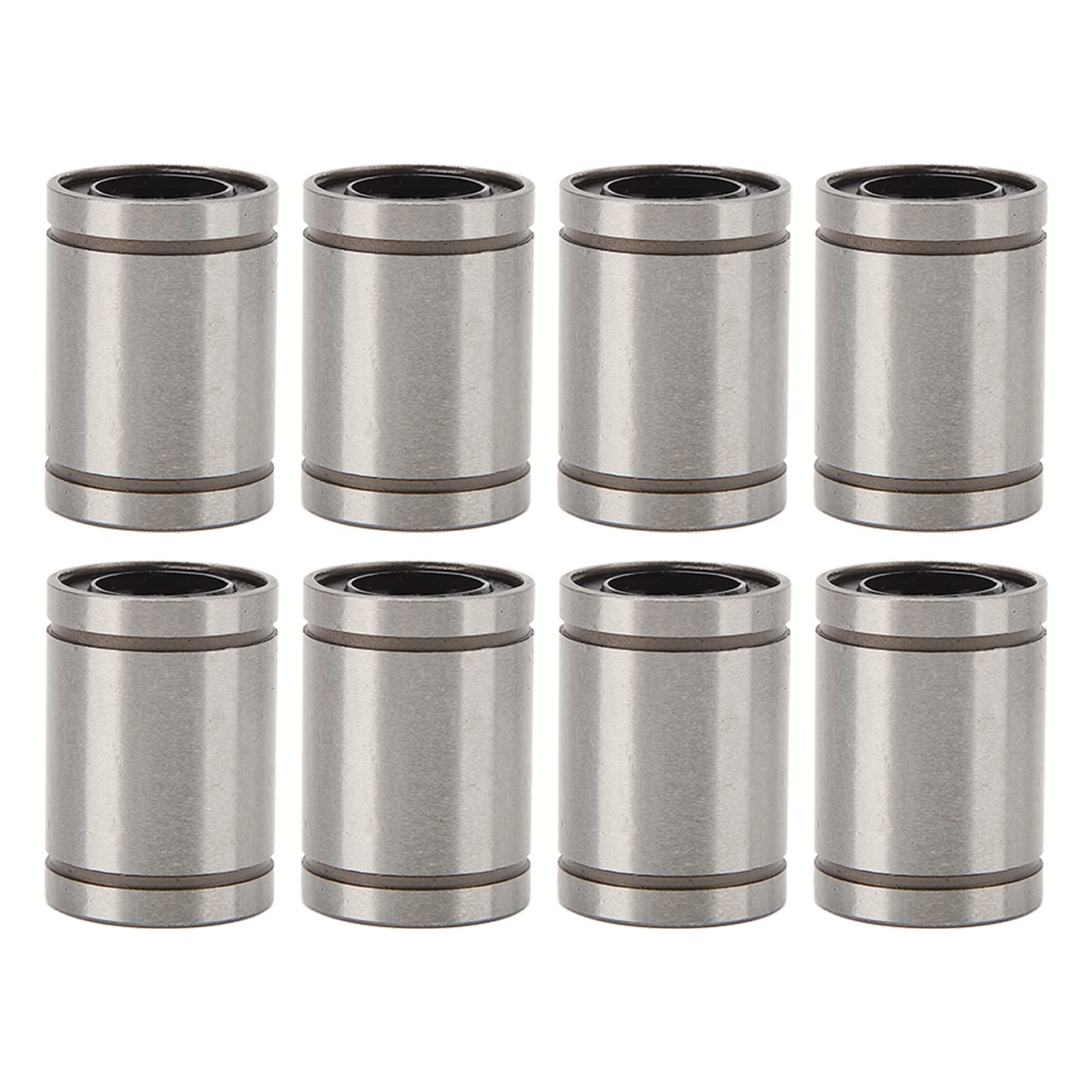 10 Pcs LM12UU Linear Ball Bearing, 12mm Bore Dia Linear Motion Bushing with Double Side Rubber Seal, Alloy Steel Rubber Sealed Rod Liner Shaft Parts for CNC Machine 3D Printer