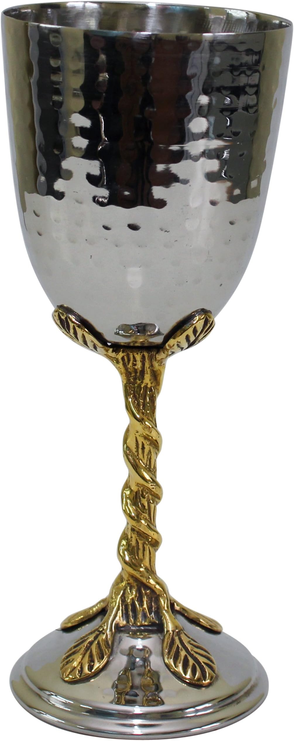 Majestic Giftware KCHG Nickel Plated Hammered Kiddush Cup, 4.5-Inch