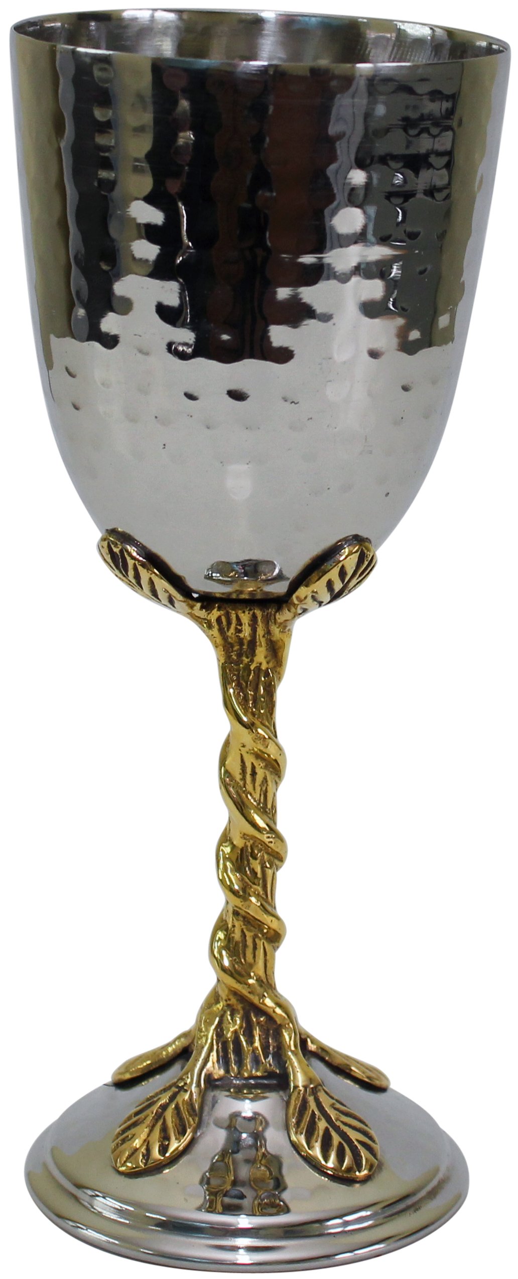 Majestic Giftware KCHG Nickel Plated Hammered Kiddush Cup, 4.5-Inch