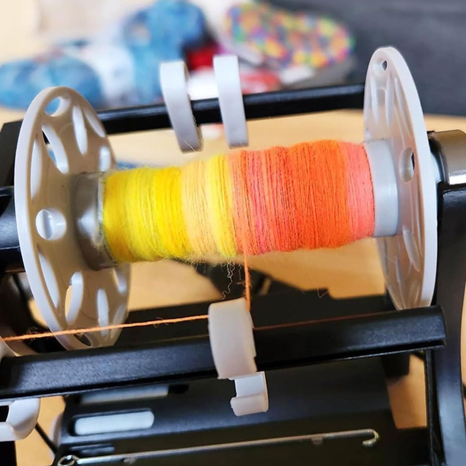 Elektryczne koło spinningowe, nawijacz kulowy z włókna wełnianego, podwójna szpula 120 g/240 g, cyfrowy wyświetlacz, przędza, do przodu do tyłu, do skręcania wełny