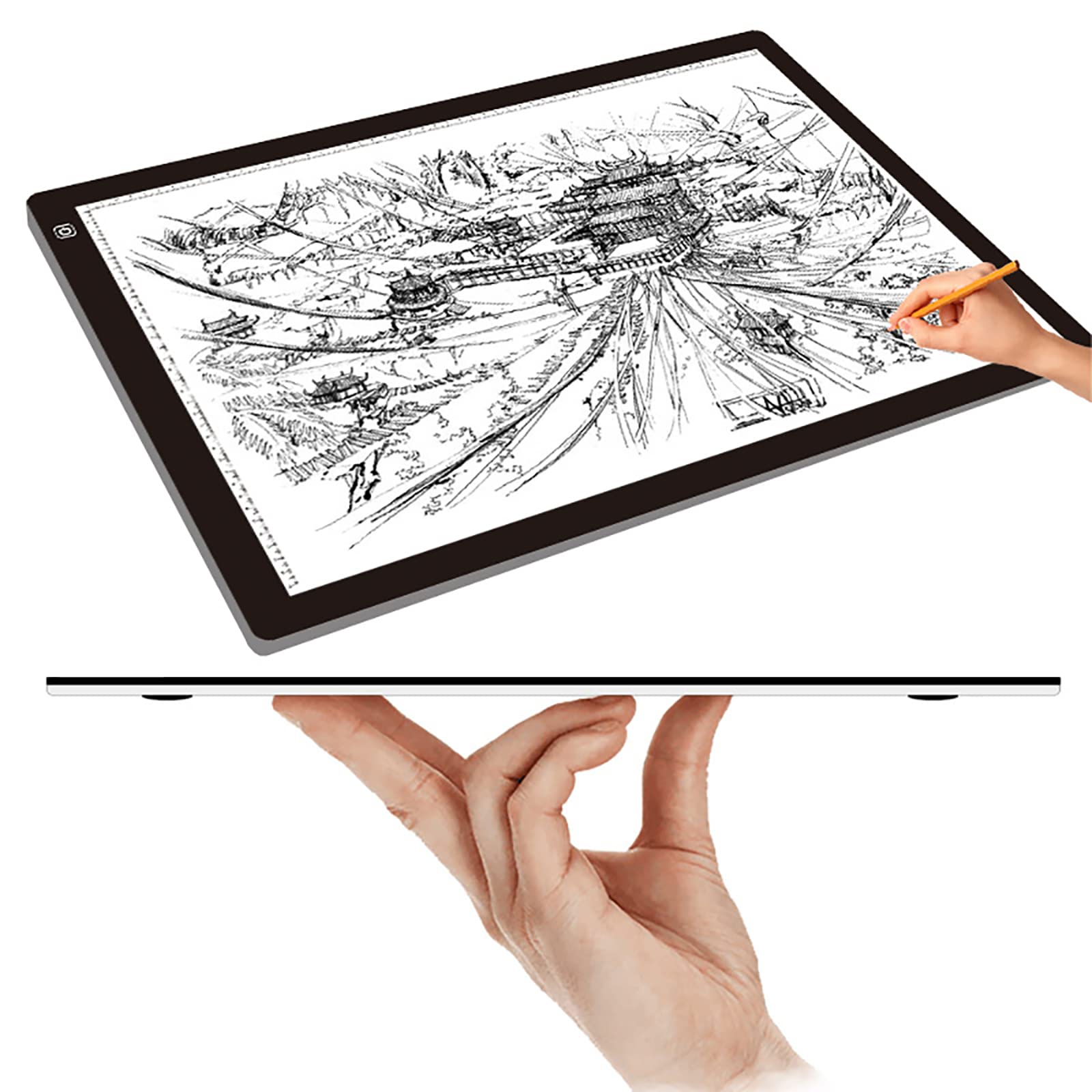 Tablette graphique sans fil ultra-mince avec touches de raccourci et tableaux de copie