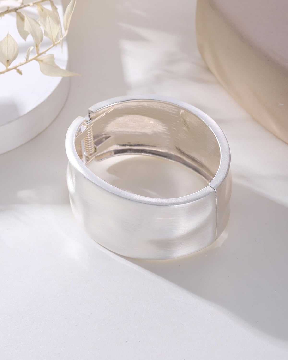 Bangle Bracelets for Women | 14K Gold Plated Trendy Wide Bracelets | Hinged Arm Cuff Bangles Chunky Bracelet for Women - Image 5