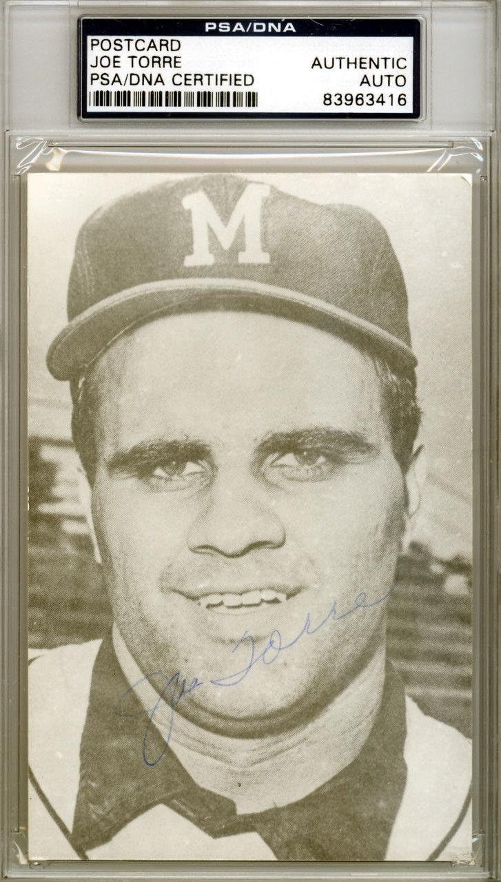 Joe Torre Autographed Signed 3.5x5.5 Postcard Milwaukee Braves 83963416 PSA/DNA Certified