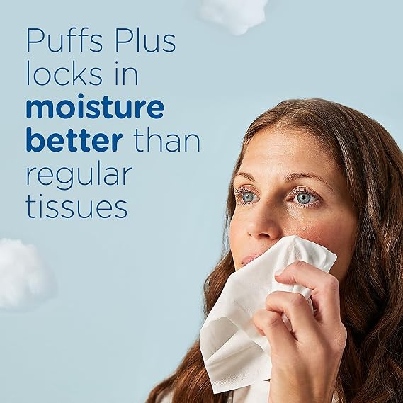 Puffs Plus Lotion Facial Tissue, 2-ply, 56 Tissues/Box, 4 Boxes/Pack (34899)