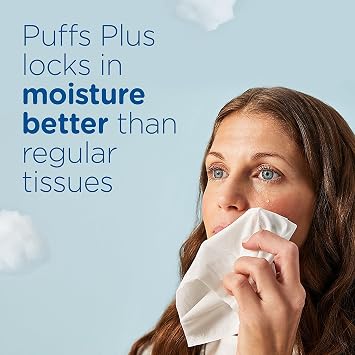Puffs Plus Lotion Facial Tissue, 2-ply, 56 Tissues/Box, 4 Boxes/Pack (34899)