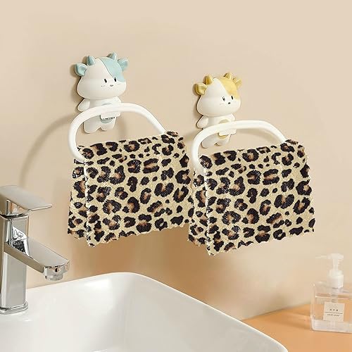 Miniatura 6 de SUABO Paños de cocina de leopardo y guepardo negro, paquete de 6 paños de cocina de secado rápido, toallas de limpieza absorbentes, toalla para