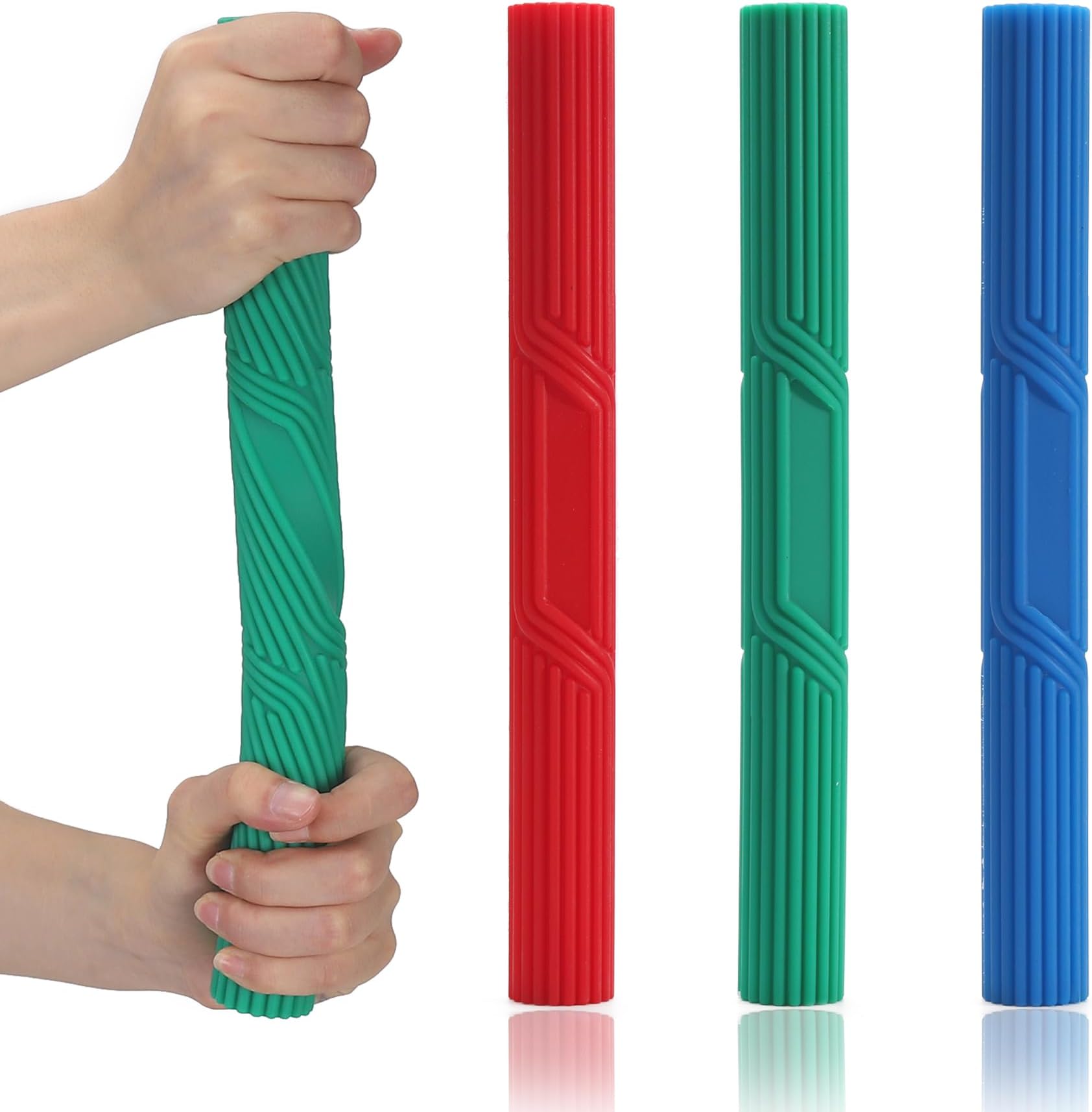 Flex Therapy Bar Strengthener (3 Pack), Tennis Elbow Physical Therapy Bar, Resistance Bar for Golfers Elbow, Tendonitis, Wrist, Forearms Pain Relief