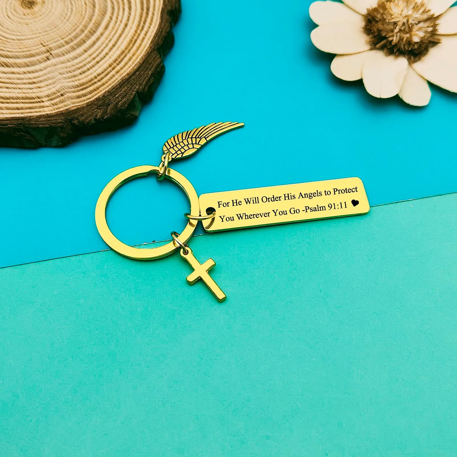 Bible Verse Keychain - Christian Gift Religious Scripture Prayer Keyring Faith Inspirational Baptism Gift for Easter Women Men Religious Jewelry Christmas Graduation Gifts image 2