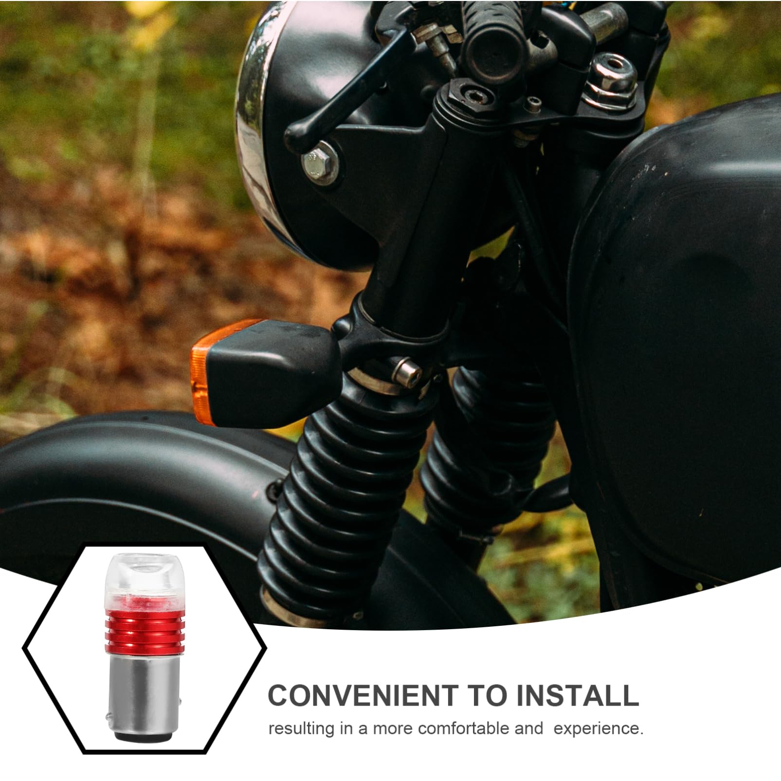 Garneck LED de Aluminio Bombillas para Moto Motocicleta Traseras 2 12v Eléctrica Instalación de 3w Rojo Fácil Aleación y Vidrio Pack para Accesorios