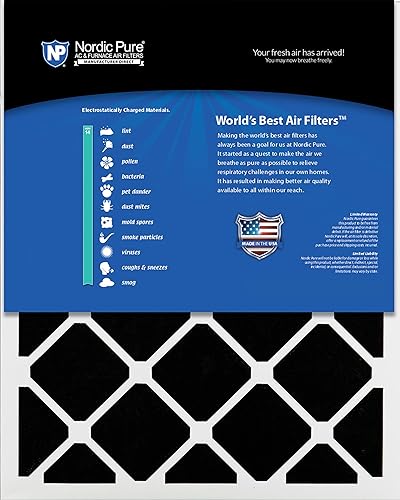 Miniatura 10 de Nordic Pure Filtros de aire plisados MERV 12 de 24 x 24 x 2 (23 38 x 23 38 x 1 34), paquete de 3 filtros de aire plisados MERV 12