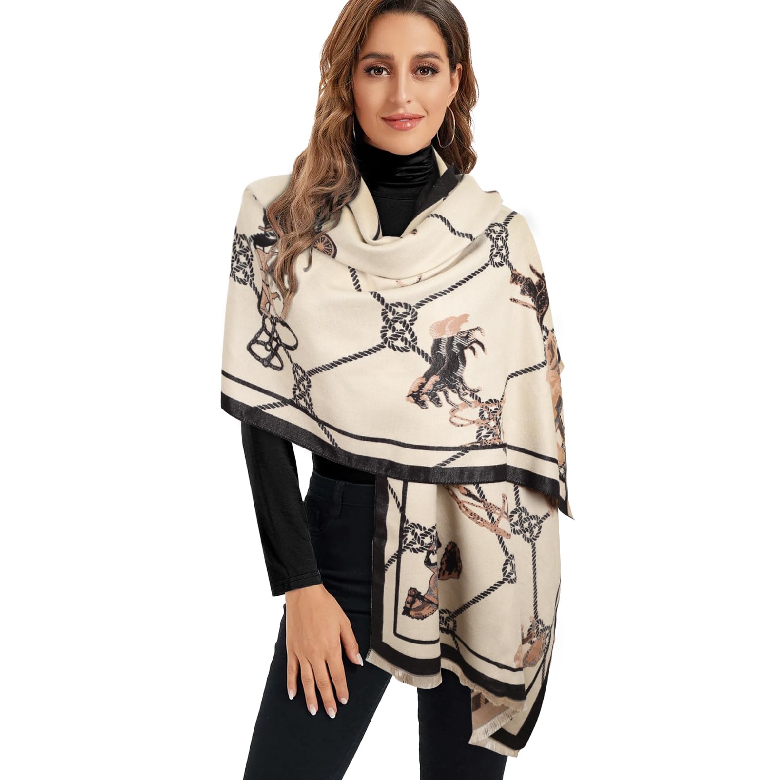 EXTREEScarfs for Women Pashmina Silky Shawl Wrap for Evening Dressing Blanket Open Front Poncho Cape