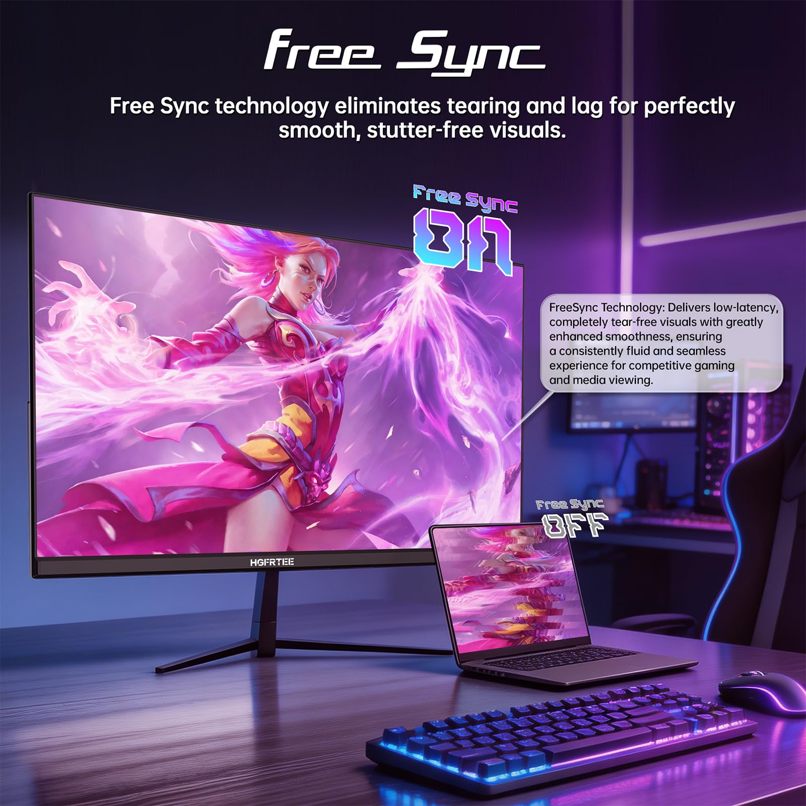 Monitor gaming 32" 4K UHD (3840 x 2160p), 60Hz, pannello IPS 100% sRGB, 1ms GTG, compatibile FreeSync. Immersione totale grazie alla sua alta risoluzione e oltre 1,07 miliardi di colori.