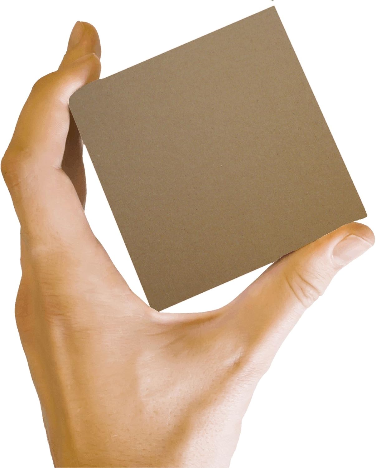 150 Sheets Chipboard 20pt (Point) 4 X 4 Inches Light Weight Square Size .020 Caliper Thick Cardboard Craft|Ship Brown Kraft Paper Board