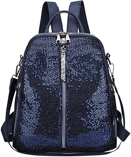Zaino Zaino Paillettes Da Donna Di Grande Capacità Zaino Da Viaggio Impermeabile Da Donna Di Moda Versatile, 12 Pollici Blu