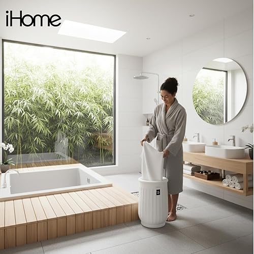 Miniatura 8 de iHome Calentador de toallas de lujo de 20 litros, calentadores de toallas grandes para baño, con soporte interior de almohadilla de fragancia, ideal