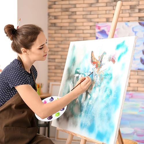 Miniatura 6 de Paletas redondas de pintura, paletas de plástico, bandeja de pintura de acuarela para niños, adultos, estudiantes, manualidades, suministros de