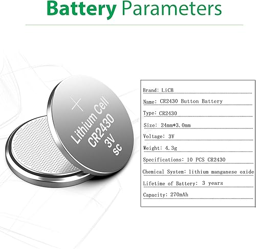 Miniatura 2 de LiCB Paquete de 10 baterías de litio CR2430 3V CR 2430