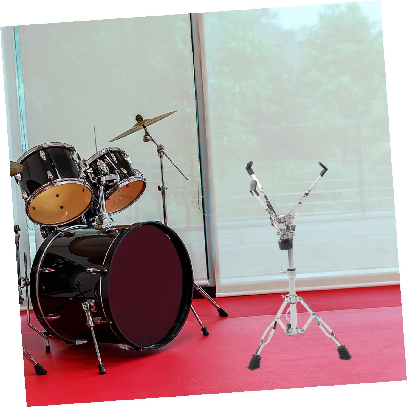 Zerodeko Portable Double-leg Snare Drum Stand Support Rack for Jazz and Snare Drums Stable Accessory