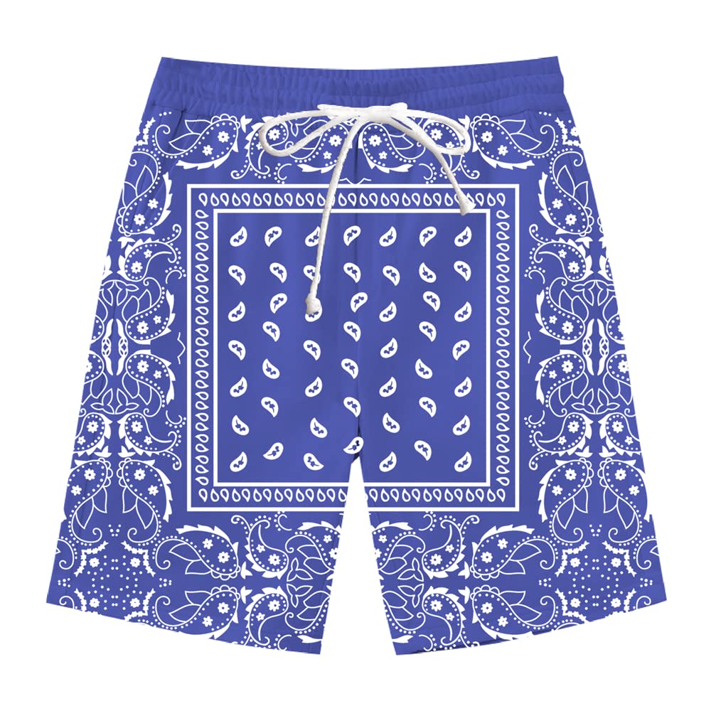 Blue Bandana Hoodie for Men Red Black Hip Hop Bandana Clothing Jogging Pants Shorts T-Shirts Jackets