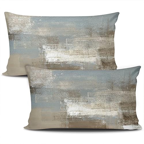 Miniatura 8 de Juego de 2 fundas de almohada decorativas de arte abstracto de 12 x 24 pulgadas, decoración lumbar del hogar, fundas decorativas para sofá,