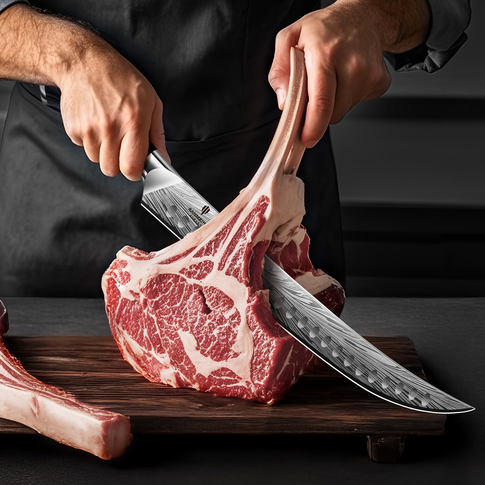 SANMEIHO Butcher Knife - 12 Inch High Carbon Steel -7
