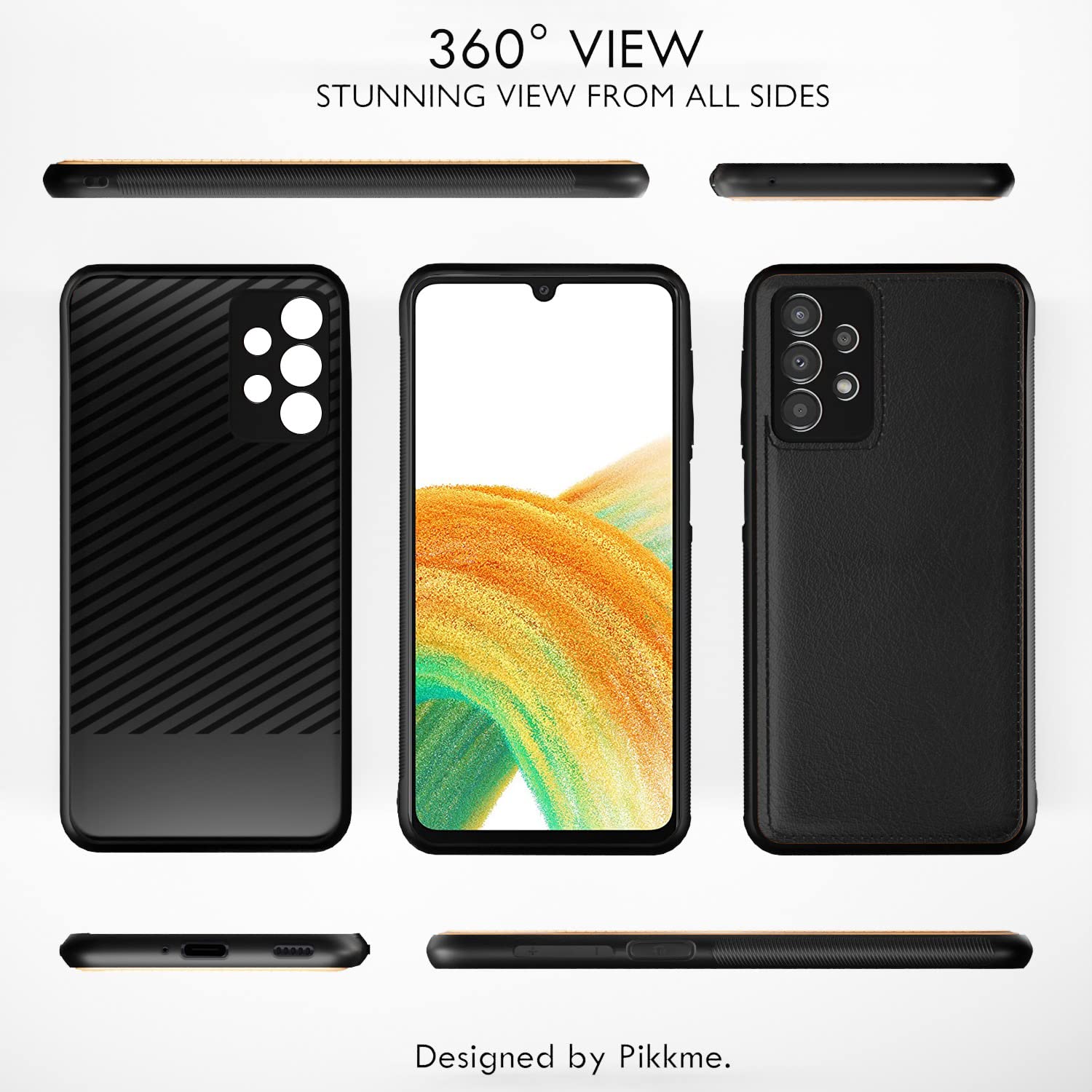 Pikkme Samsung Galaxy A33 5G Back Cover | Flexible Pu Leather | Full Camera Protection | Raised Edges | Super Soft-Touch | Bumper Case for Samsung Galaxy A33 5G (Black) 1